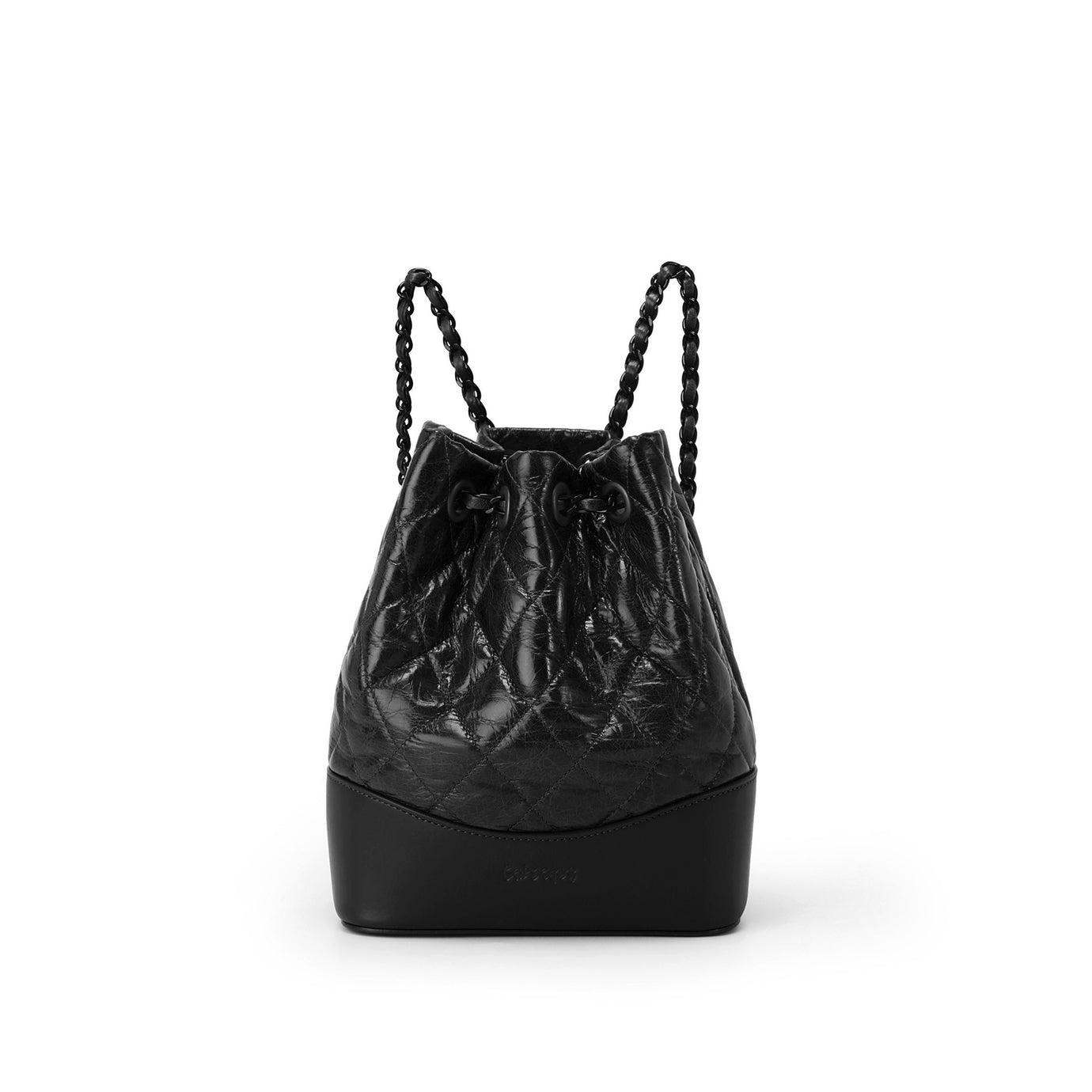 Black backpack with outlet chain